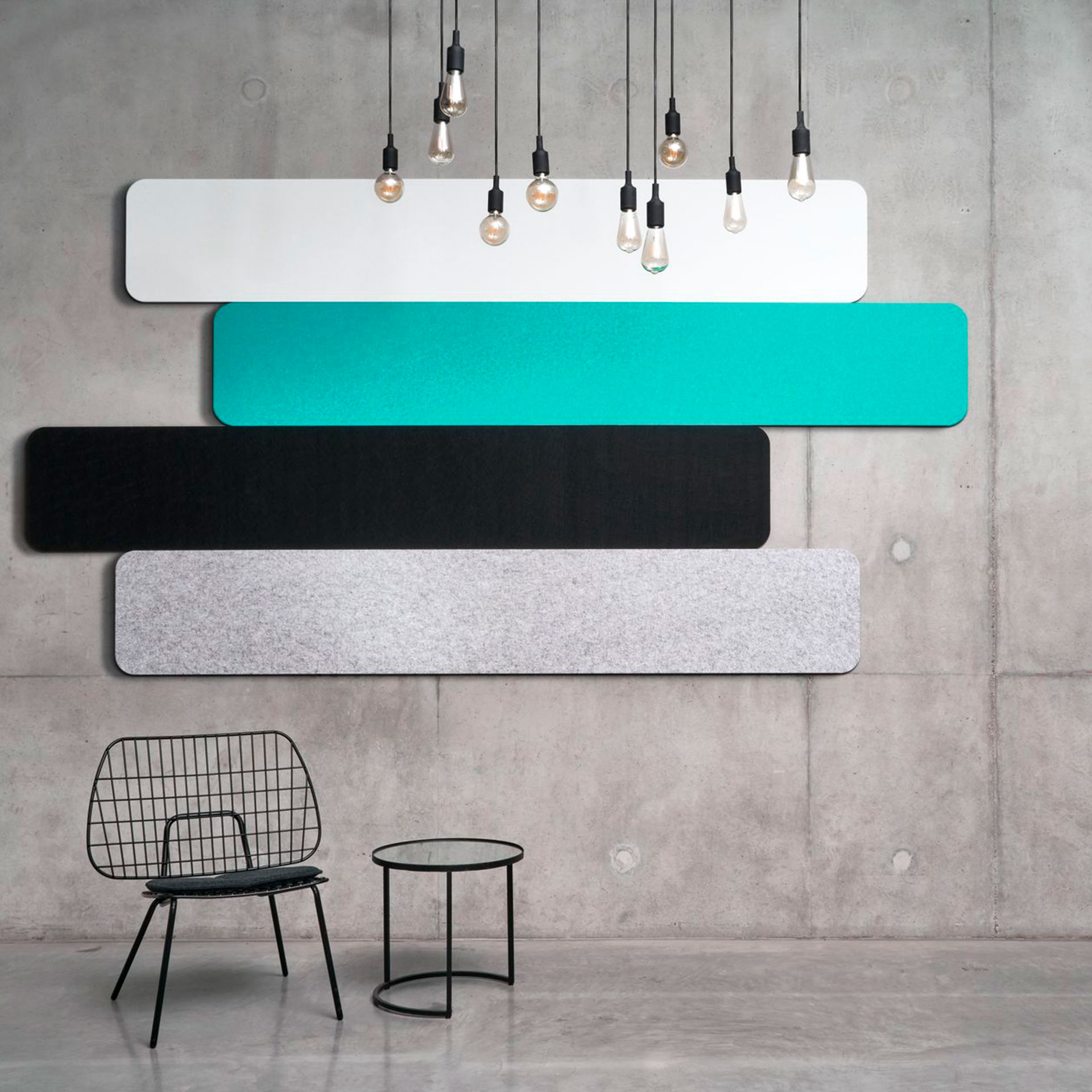 Paneles acústicos instalados por DK Comercial Decoración
